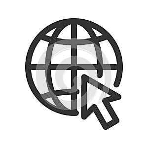 Globe and web site icon. Online world www vector illustration