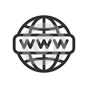 Globe and web site icon. Online world www vector illustration