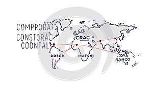 Globe with Wireframe Connection and Digital Grid, vector design Generative AI