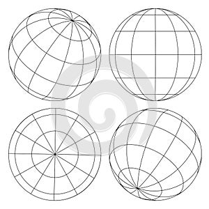 Globe wireframe set