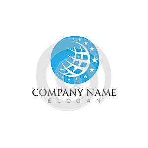 Globe world circle logo and symbol vector