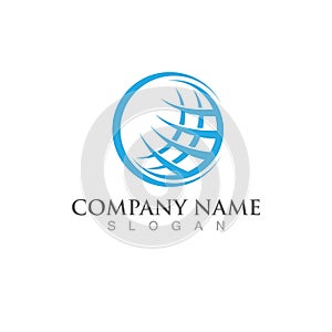 Globe world circle logo and symbol vector