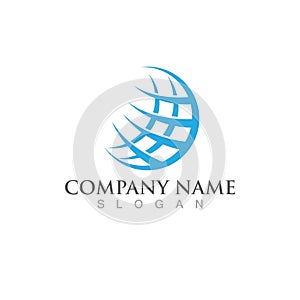 Globe world circle logo and symbol vector