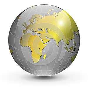 Globe of the world gold