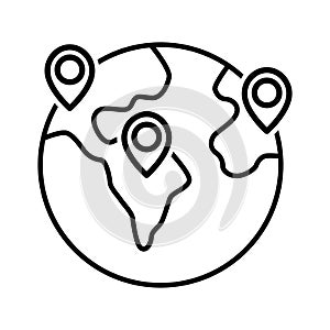 Globe world icon vector on trendy design