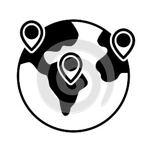 Globe world icon vector on trendy design