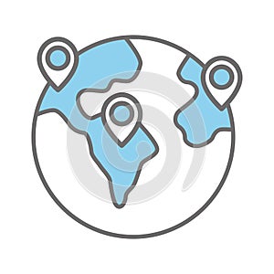 Globe world icon vector on trendy design