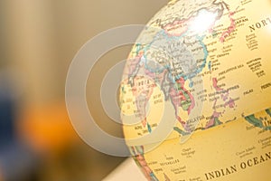 Globe world map, explore destination travel concept