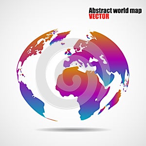 Globe world map isolated on white background