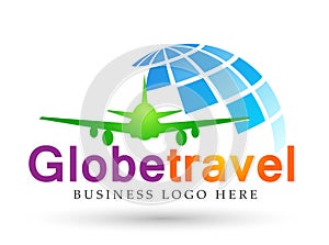 Globe world Travel people logo icon element vector on white background
