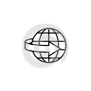 Globeiconwitharrow. Vector illustration decorative design photo