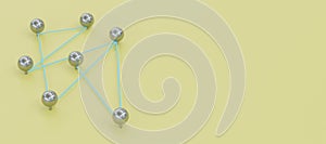 Globes connected with lines - concept of management