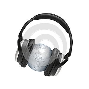 Globus with headphones