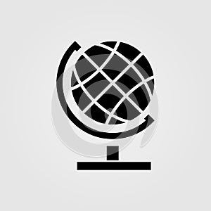 Globus icon. School globus, geography concept. Earth, planet sign