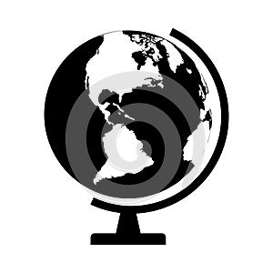 Globus map icon, Earth globe symbol, travel to world, plated for web, logo, website vector illustration