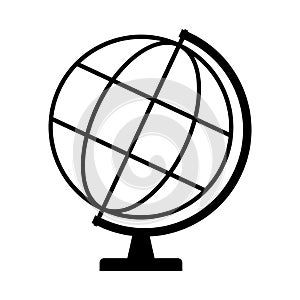Globus map icon, Earth globe symbol, travel to world, plated for web, logo, website vector illustration