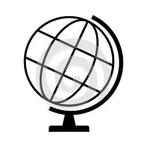 Globus map icon, Earth globe symbol, travel to world, plated for web, logo, website vector illustration