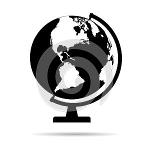 Globus map icon, Earth globe symbol, travel to world, plated for web, logo, website vector illustration