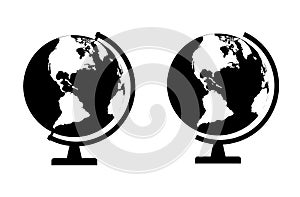 Globus map icon, Earth globe symbol, travel to world, plated for web, logo, website vector illustration