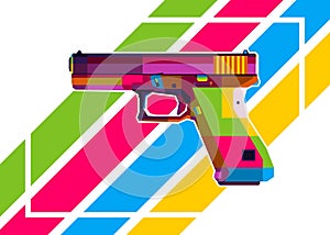 Glock Handgun in WPAP Colorful Modern Art