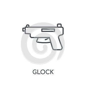 glock linear icon. Modern outline glock logo concept on white ba