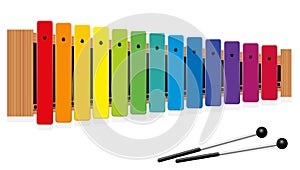 Glockenspiel Rainbow Colored Metallophone photo