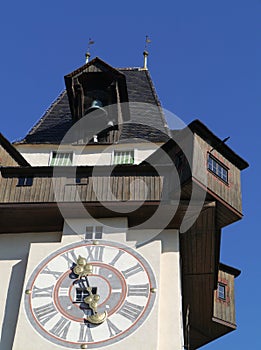 The glockenturm or bell tower in Graz in Austria