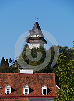 The glockenturm at Schlossberg hill in Graz photo