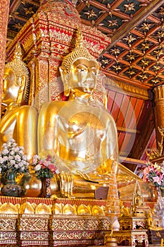 Glod buddha statue Phumin temple, Nan province,Thailand