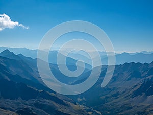 Gloedis - Panoramic view of the majestic mountain ridges of High Tauern seen near Gloedis in Schober group, East Tyrol