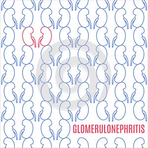 Glomerulonephritis kidney disease icon patterned poster in linear style photo
