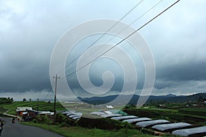 Gloomy Agricultural Farm Landscape