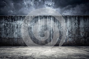 Gloomy wall, dark background black cement texture