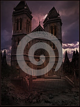 Gloomy gothic castle