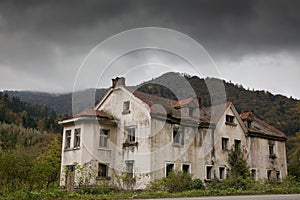 Gloomy house in the woods