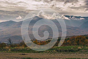 Gloomy landscape in Crimean mountains