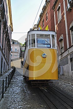 The Gloria Funicular Elevador da Gloria in the city of Lisbon, Portugal. photo