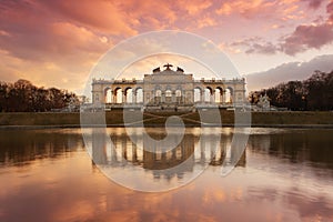 Gloriette Vienna at dusk