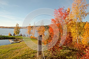 Glorious autumn day in Scandinavia in Sweden