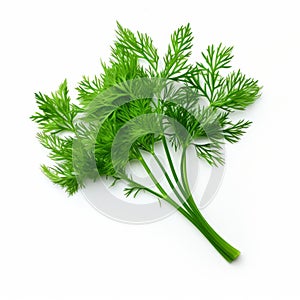 Glorious Fresh Dill Leaf On White Background