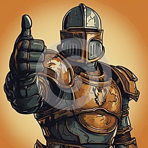 Glorious Knight: Retro Pop Art Thumbs Up photo