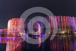 Electric fountain musical, okada, manila, night, illuminated