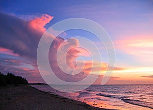 Glorious sunset over Casuarina beach, Darwin Northern Territory, Australia