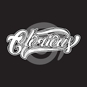 Glorious. Vector handwritten unique lettering isolated.