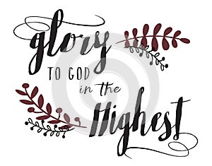 Glory to God in the Highest Typography Design Christmas Card Calligraphy