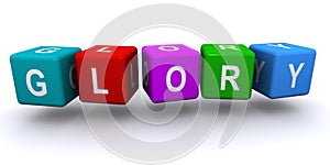 Glory word block on white