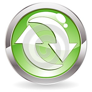 Gloss Button with Recycling Symbol