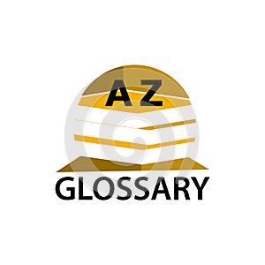 Glossary with book. Flat design. Vector Illustration on white background