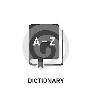 Glossary book icon in flat style. Guidebook encyclopedia vector illustration on isolated background. A-Z notebook sign business