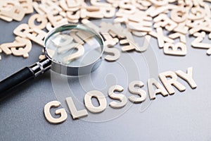 Glossary topic with magnifying glass